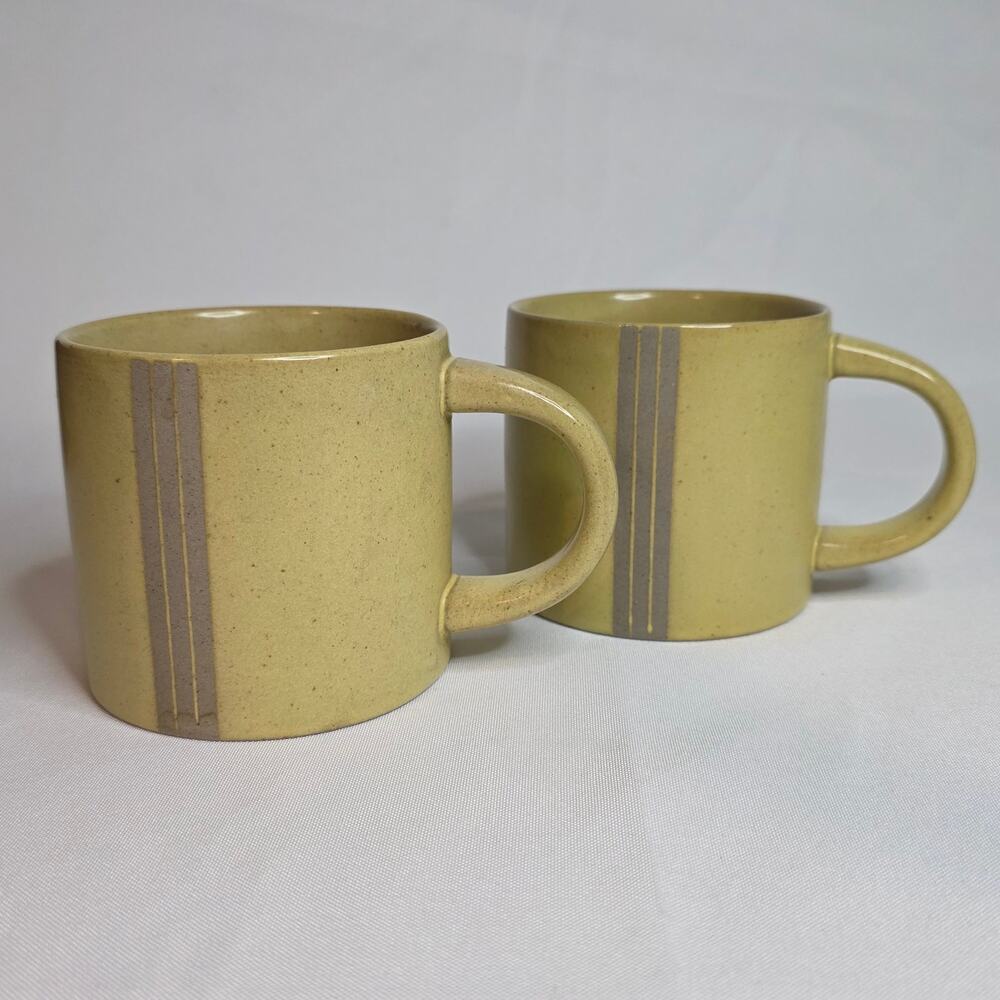 Hearth & Hand Magnolia Wheat Triple Stripe Coffee Tea Mug Yellow 2